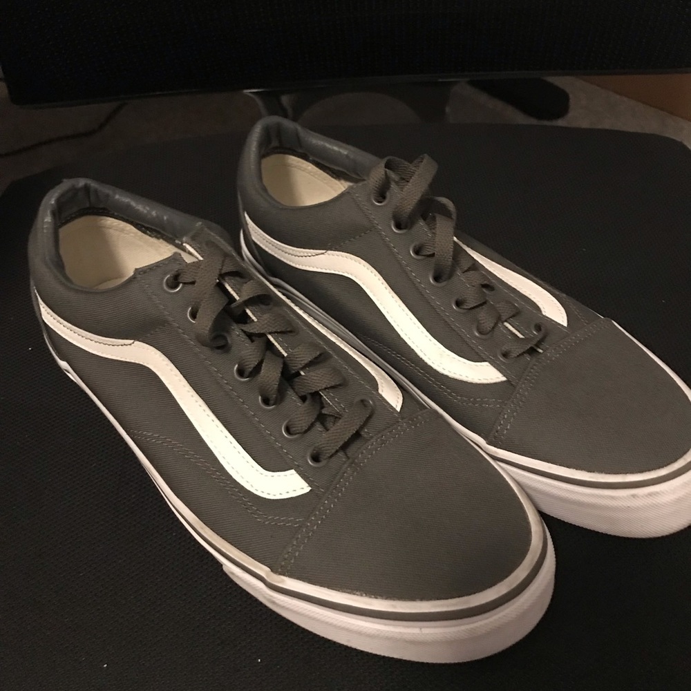 Size 11 Grey and White Vans